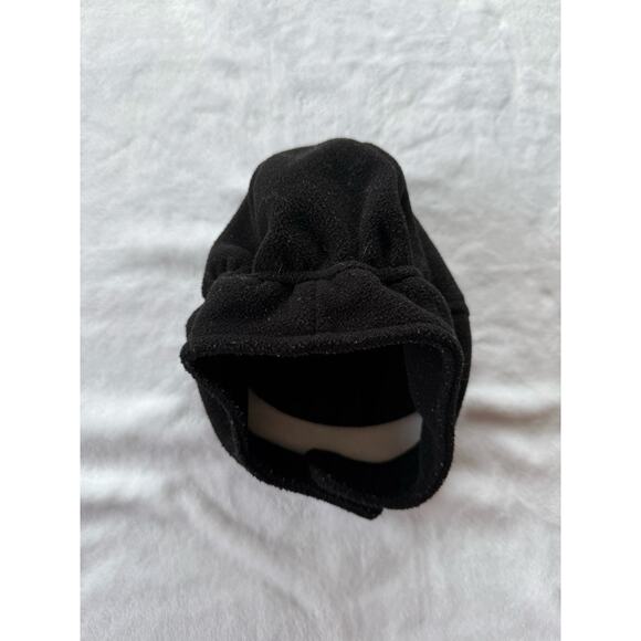 Infant Black Fleece Winter Hat w/ Ear Flaps Feat the Wisconsin Badgers "W" Logo - Picture 2 of 3